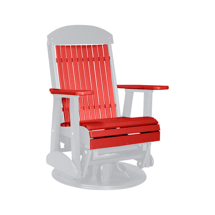 LuxCraft Red 2 foot Classic Highback Recycled Plastic Swivel Glider Chair