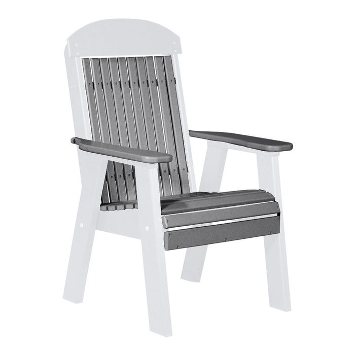 LuxCraft Gray 2' Classic Highback Recycled Plastic Chair