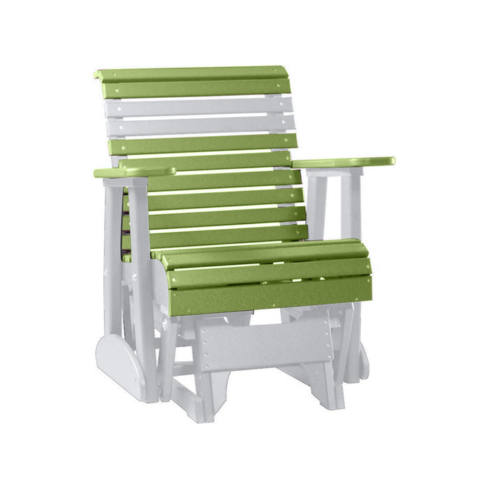 LuxCraft Lime Green 2 foot Rollback Recycled Plastic Glider Chair With Cup Holder