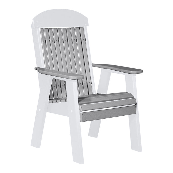 LuxCraft Dove Gray 2' Classic Highback Recycled Plastic Chair With Cup Holder