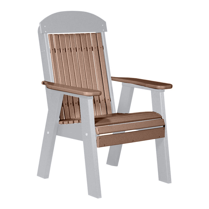 LuxCraft Antique Mahogany 2' Classic Highback Recycled Plastic Chair
