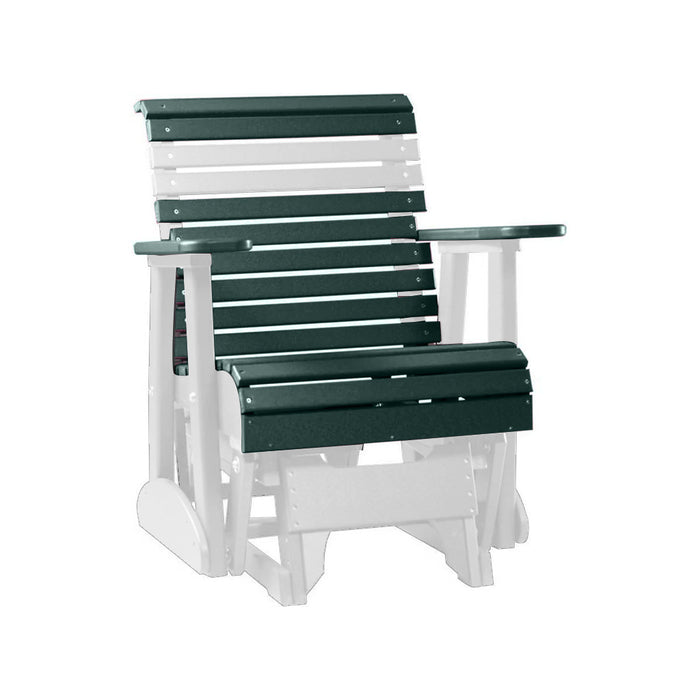 LuxCraft Green 2 foot Rollback Recycled Plastic Glider Chair With Cup Holder