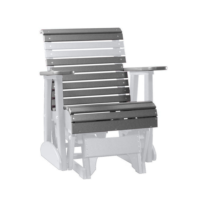 LuxCraft Slate 2 foot Rollback Recycled Plastic Glider Chair With Cup Holder