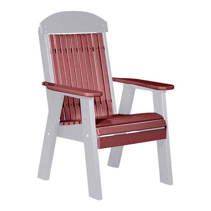 LuxCraft Cherrywood 2' Classic Highback Recycled Plastic Chair With Cup Holder