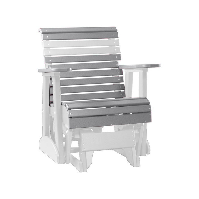 LuxCraft Gray 2 foot Rollback Recycled Plastic Glider Chair
