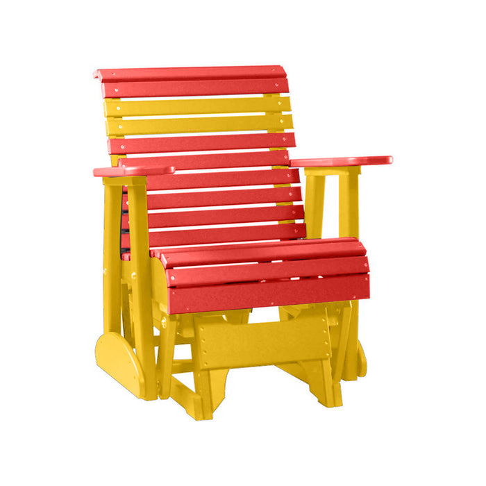 LuxCraft Red 2 foot Rollback Recycled Plastic Glider Chair