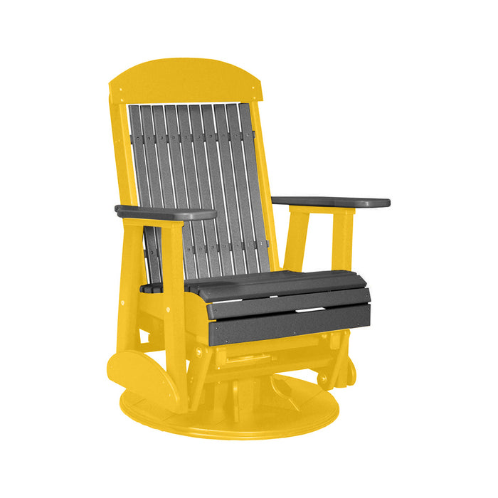 LuxCraft Slate 2 foot Classic Highback Recycled Plastic Swivel Glider Chair