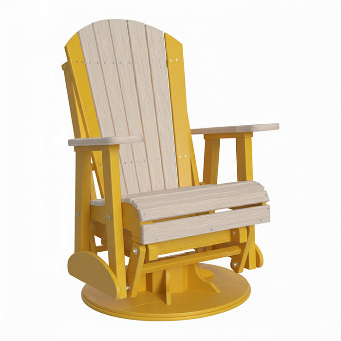 LuxCraft Birch 2 foot Classic Highback Recycled Plastic Swivel Glider Chair