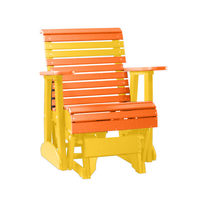 LuxCraft Tangerine 2 foot Rollback Recycled Plastic Glider Chair
