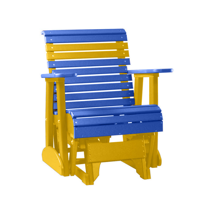 LuxCraft Blue 2 foot Rollback Recycled Plastic Glider Chair