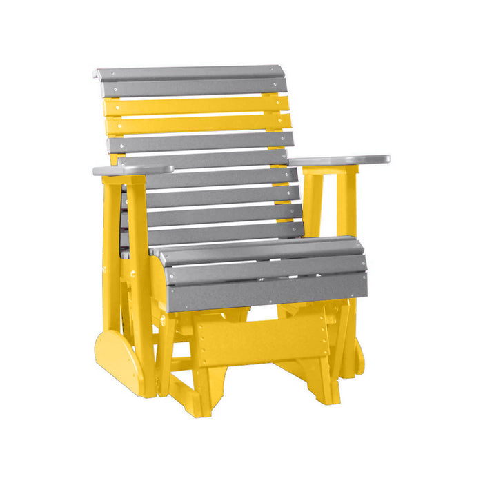 LuxCraft Gray 2 foot Rollback Recycled Plastic Glider Chair