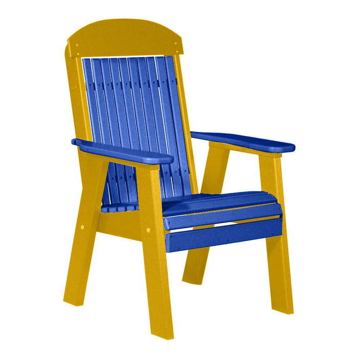 LuxCraft Blue 2' Classic Highback Recycled Plastic Chair With Cup Holder