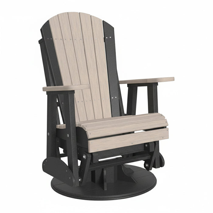 LuxCraft Birch 2 foot Classic Highback Recycled Plastic Swivel Glider Chair