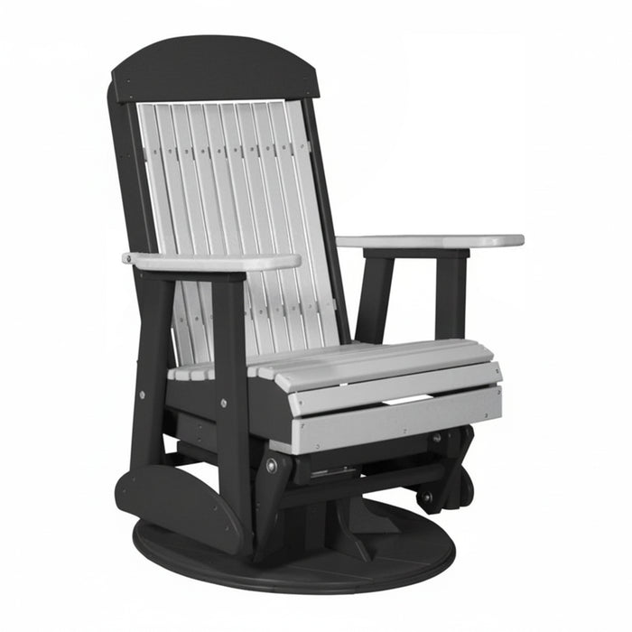 LuxCraft Dove Gary 2 foot Classic Highback Recycled Plastic Swivel Glider Chair