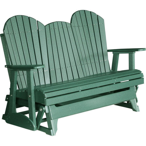 LuxCraft Copy of LuxCraft Green 5 ft. Recycled Plastic Adirondack Outdoor Glider With Cup Holder Green Adirondack Glider 5APGG-CH