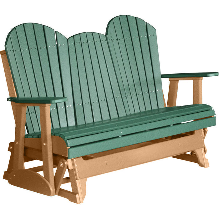 LuxCraft Copy of LuxCraft Green 5 ft. Recycled Plastic Adirondack Outdoor Glider With Cup Holder Green on Cedar Adirondack Glider 5APGGC-CH