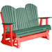 LuxCraft Copy of LuxCraft Green 5 ft. Recycled Plastic Adirondack Outdoor Glider With Cup Holder Green on Red Adirondack Glider 5APGGR-CH