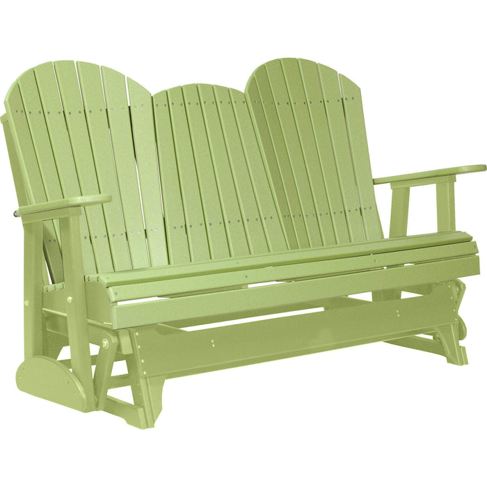 LuxCraft Copy of LuxCraft Lime Green 5 ft. Recycled Plastic Adirondack Outdoor Glider With Cup Holder Lime Green Adirondack Glider 5APGLG-CH