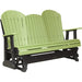 LuxCraft Copy of LuxCraft Lime Green 5 ft. Recycled Plastic Adirondack Outdoor Glider With Cup Holder Lime Green On Black Adirondack Glider 5APGLGB-CH