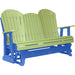 LuxCraft Copy of LuxCraft Lime Green 5 ft. Recycled Plastic Adirondack Outdoor Glider With Cup Holder Lime Green on Blue Adirondack Glider 5APGLGBL-CH