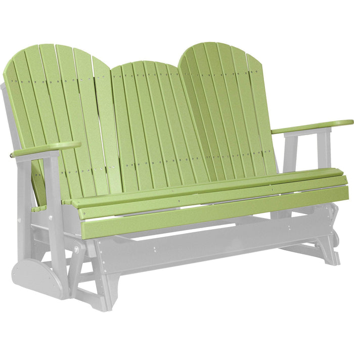 LuxCraft Copy of LuxCraft Lime Green 5 ft. Recycled Plastic Adirondack Outdoor Glider With Cup Holder Lime Green on Dove Gray Adirondack Glider 5APGLGDG-CH