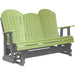 LuxCraft Copy of LuxCraft Lime Green 5 ft. Recycled Plastic Adirondack Outdoor Glider With Cup Holder Lime Green on Slate Adirondack Glider 5APGLGS-CH
