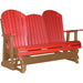 LuxCraft Copy of LuxCraft Red 5 ft. Recycled Plastic Adirondack Outdoor Glider With Cup Holder Red on Cedar Adirondack Glider 5APGRC-CH
