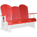 LuxCraft Copy of LuxCraft Red 5 ft. Recycled Plastic Adirondack Outdoor Glider With Cup Holder Red on White Adirondack Glider 5APGRWH-CH