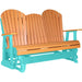 LuxCraft Copy of LuxCraft Tangerine 5 ft. Recycled Plastic Adirondack Outdoor Glider With Cup Holder Tangerine on Aruba Blue Adirondack Glider 5APGTAB-CH