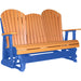 LuxCraft Copy of LuxCraft Tangerine 5 ft. Recycled Plastic Adirondack Outdoor Glider With Cup Holder Tangerine on Blue Adirondack Glider 5APGTBL-CH