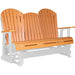 LuxCraft Copy of LuxCraft Tangerine 5 ft. Recycled Plastic Adirondack Outdoor Glider With Cup Holder Tangerine on White Adirondack Glider 5APGTWH-CH