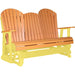 LuxCraft Copy of LuxCraft Tangerine 5 ft. Recycled Plastic Adirondack Outdoor Glider With Cup Holder Tangerine on Yellow Adirondack Glider 5APGTY-CH