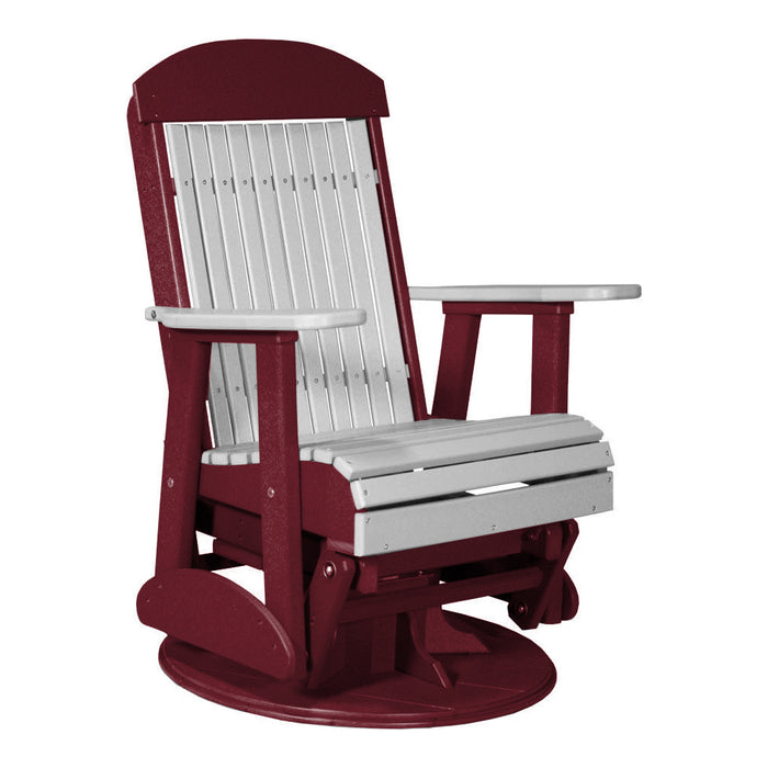 LuxCraft Gary 2 foot Classic Highback Recycled Plastic Swivel Glider Chair