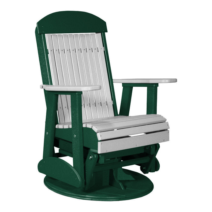 LuxCraft Gary 2 foot Classic Highback Recycled Plastic Swivel Glider Chair