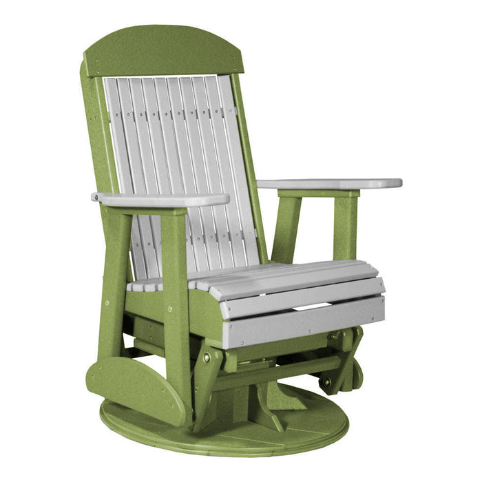 LuxCraft Gary 2 foot Classic Highback Recycled Plastic Swivel Glider Chair
