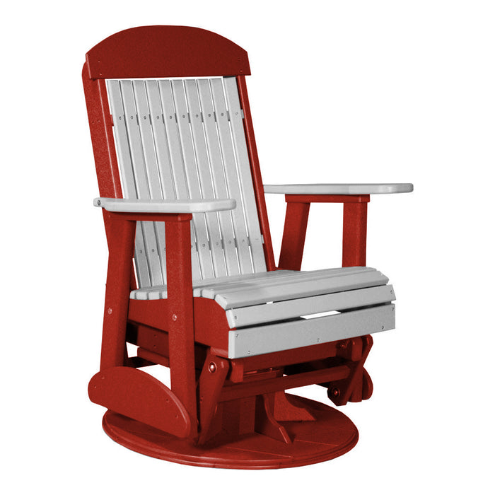 LuxCraft Gary 2 foot Classic Highback Recycled Plastic Swivel Glider Chair