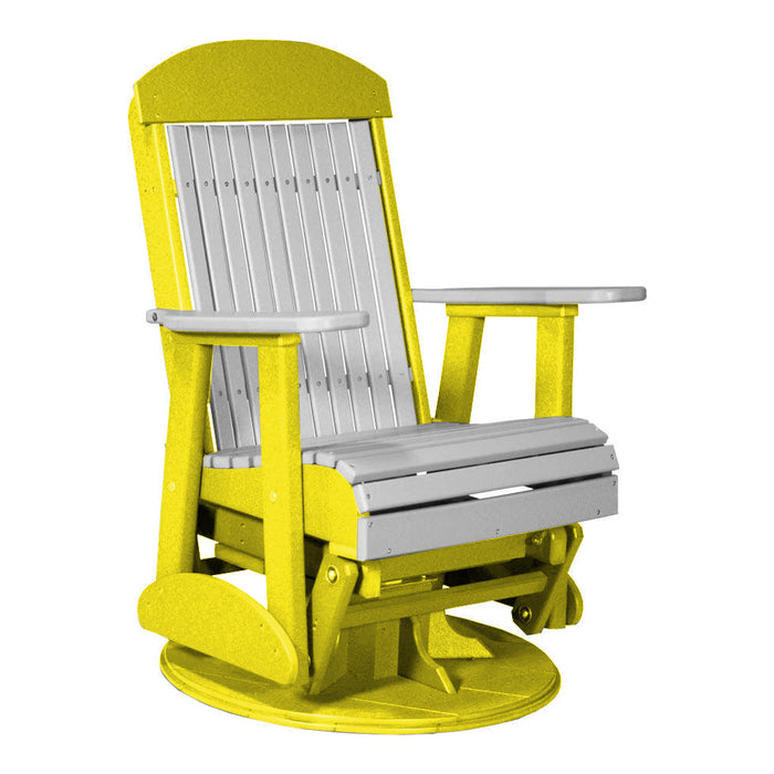 LuxCraft Gary 2 foot Classic Highback Recycled Plastic Swivel Glider Chair