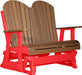 LuxCraft LuxCraft Antique Mahogany 4 ft. Recycled Plastic Adirondack Outdoor Glider With Cup Holder Antique Mahogany on Red Adirondack Glider 4APGAMR-CH