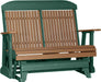 LuxCraft LuxCraft Antique Mahogany 4 ft. Recycled Plastic Highback Outdoor Glider Bench Antique Mahogany Green Highback Glider 4CPGAMG