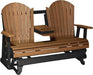 LuxCraft LuxCraft Antique Mahogany 5 ft. Recycled Plastic Adirondack Outdoor Glider Antique Mahogany on Black Adirondack Glider 5APGAMB