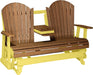LuxCraft LuxCraft Antique Mahogany 5 ft. Recycled Plastic Adirondack Outdoor Glider Antique Mahogany on Yellow Adirondack Glider 5APGAMY
