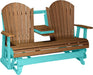 LuxCraft LuxCraft Antique Mahogany 5 ft. Recycled Plastic Adirondack Outdoor Glider With Cup Holder Adirondack Glider