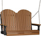 LuxCraft LuxCraft Antique Mahogany Adirondack 4ft. Recycled Plastic Porch Swing Antique Mahogany on Black / Adirondack Porch Swing Porch Swing 4APSAMB