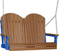 LuxCraft LuxCraft Antique Mahogany Adirondack 4ft. Recycled Plastic Porch Swing Antique Mahogany on Blue / Adirondack Porch Swing Porch Swing 4APSAMBL