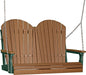LuxCraft LuxCraft Antique Mahogany Adirondack 4ft. Recycled Plastic Porch Swing Antique Mahogany on Green / Adirondack Porch Swing Porch Swing 4APSAMG