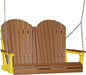 LuxCraft LuxCraft Antique Mahogany Adirondack 4ft. Recycled Plastic Porch Swing Antique Mahogany on Yellow / Adirondack Porch Swing Porch Swing 4APSAMY