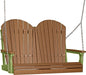 LuxCraft LuxCraft Antique Mahogany Adirondack 4ft. Recycled Plastic Porch Swing Antique Mahogany on Lime Green / Adirondack Porch Swing Porch Swing 4APSAMLG