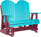 LuxCraft LuxCraft Aruba Blue 4 ft. Recycled Plastic Adirondack Outdoor Glider With Cup Holder Aruba Blue on Cherrywood Adirondack Glider 4APGABCW-CH