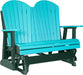 LuxCraft LuxCraft Aruba Blue 4 ft. Recycled Plastic Adirondack Outdoor Glider With Cup Holder Aruba Blue on Green Adirondack Glider 4APGABG-CH