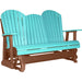 LuxCraft LuxCraft Aruba Blue 5 ft. Recycled Plastic Adirondack Outdoor Glider With Cup Holder Aruba Blue on Antique Mahogany Adirondack Glider 5APGABAM-CH